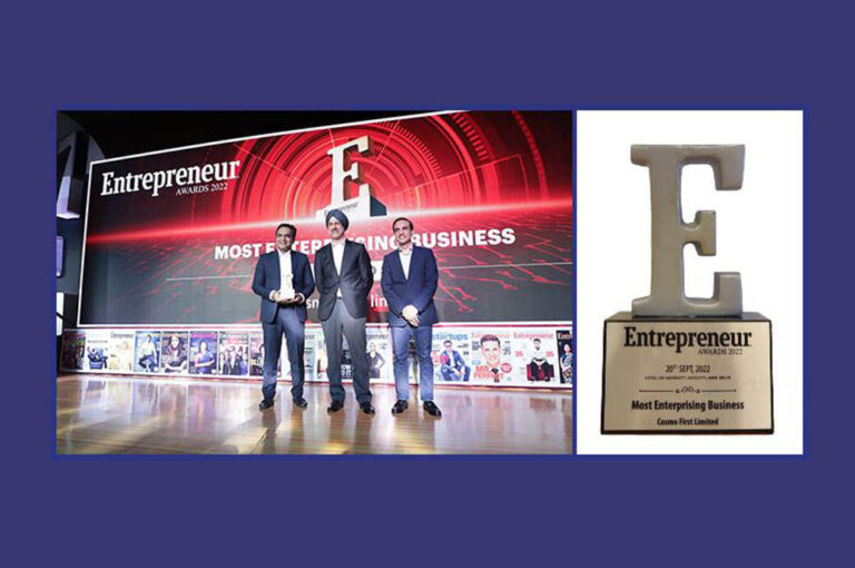 India’s Cosmo First wins Most Enterprising Business of the Year award